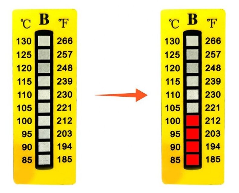 Adhesive Sticker Colour Changing Stickers Reversible 75℃ 167℉ Temperature Monitoring Stickers