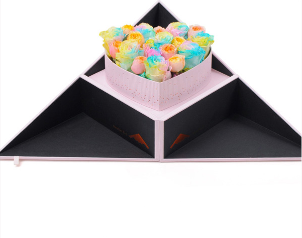 Bouquet Paper Square Flower Box Recycled Cardboard Boxes For Valentine'S Day