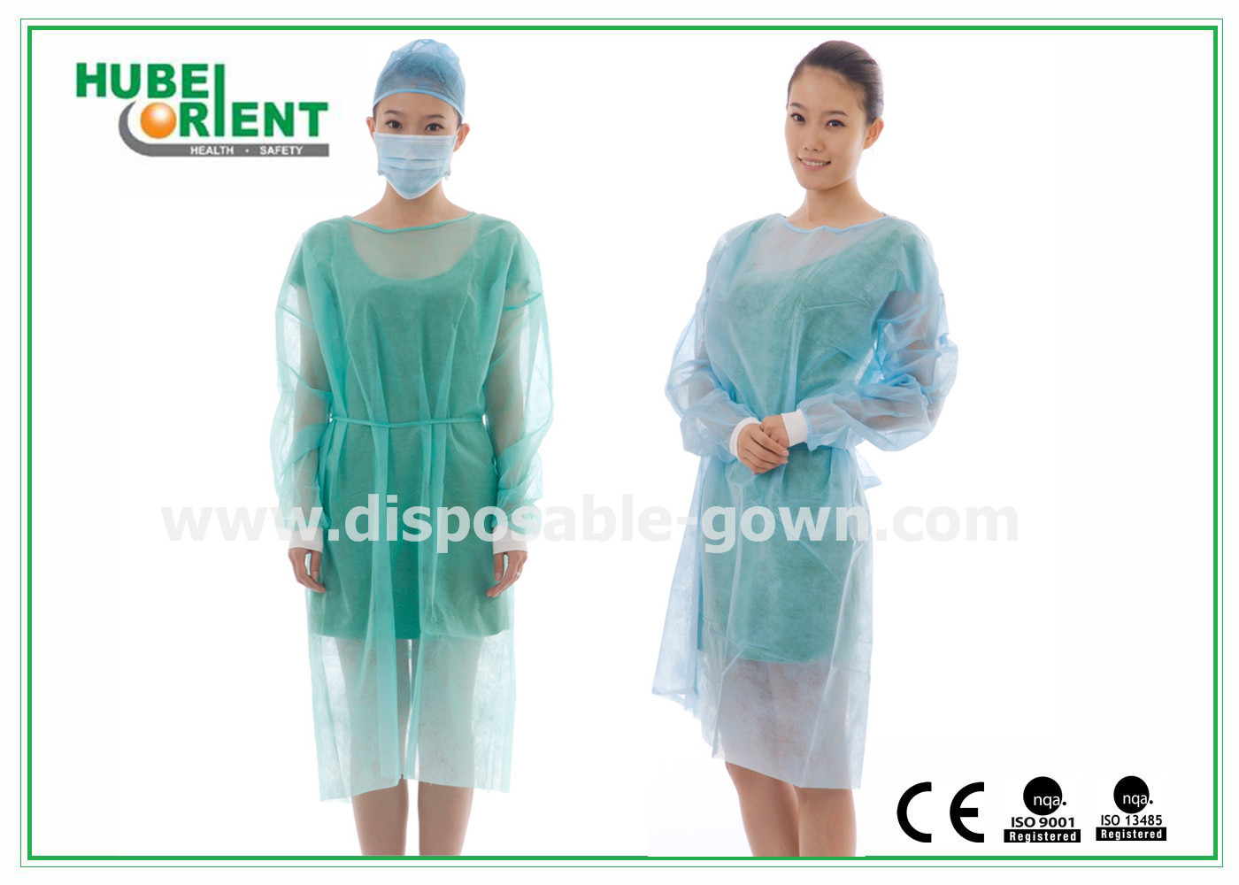 Disposable Medical Use Non-Woven Or SMS Material Isolation Gowns With Elastic Wrist For Hospital