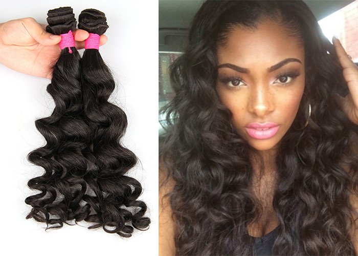 Hot Beauty Virgin Human Hair Extensions Big Curl Double Machine Weft Avoid Shedding