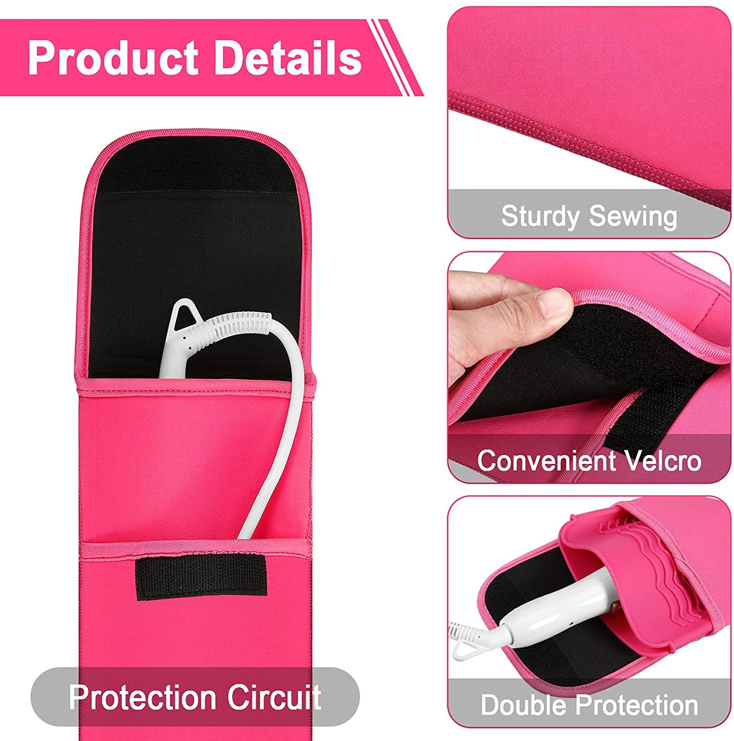 Heat Resistant Cover Hair Straightener Storage Bag Flat Iron Storage Pouch 20*10cm