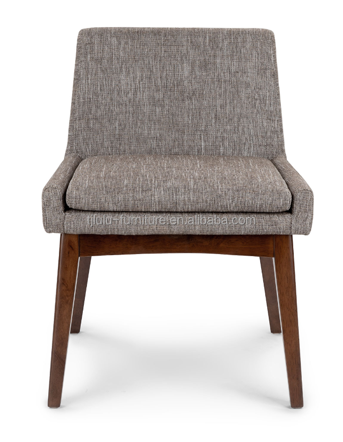 Mail Packing Nordic Modern Wood Structure Fabric Dining Chair For Restaurant Hotel Rubber Wood Frame