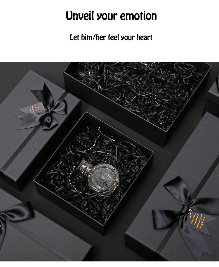 ODM Bulk Cardboard Gift Packaging Box Design Black Present Boxes For Lipstick Perfume