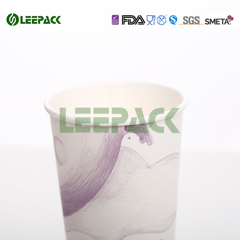22OZ Hot Single Wall Paper Cups insulated eco disposable tea cups Bright Yellow Green Wholesale