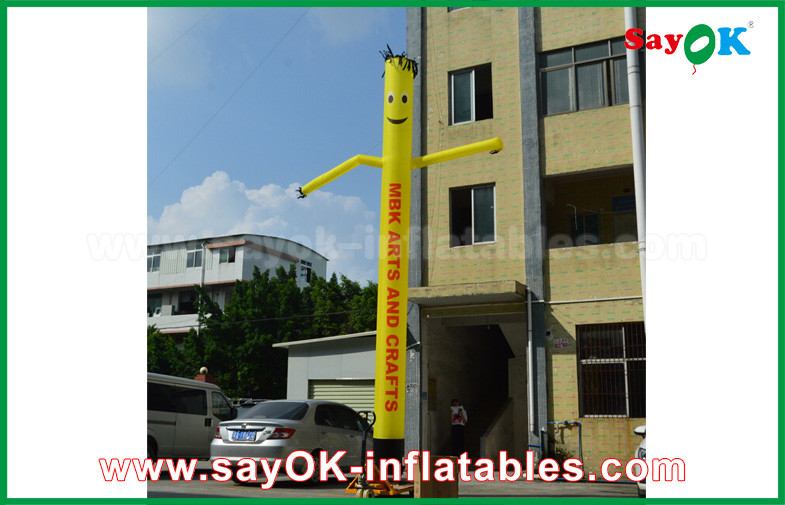 Inflatable Wacky Waving Tube Man Yellow Inflatable Air Dancer Cooker For Advertising , Inflatable Sky Dancer