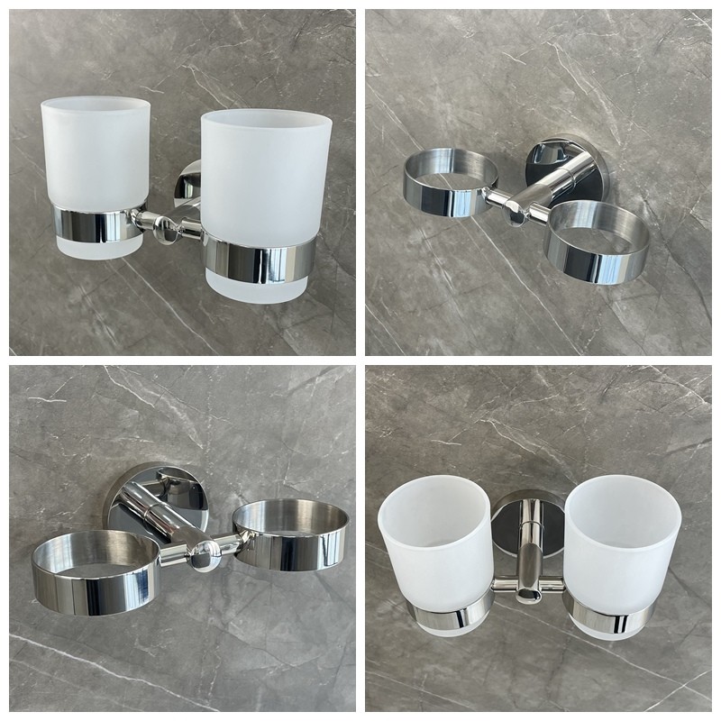 Luxury Polished Chrome Toothbrush Holder Sus304 Nickel Bathroom Toothbrush Holder