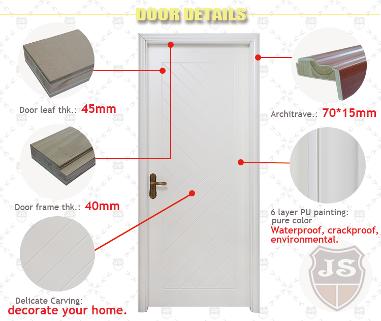 House Villa Solid Engineered Core Door MDF 90cm Width Waterproof