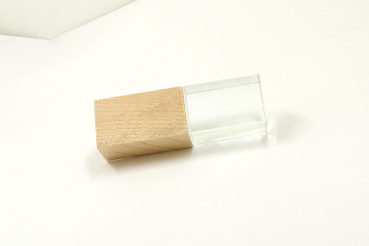 Wooden Cap Crystal USB Stick 32GB 64GB 128GB Flash Drives 15MB/S Ce Fcc Passed