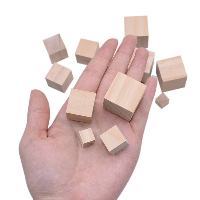 Tree Pine 1.5cm Unfinished Wood Crafts Wooden Square Blocks