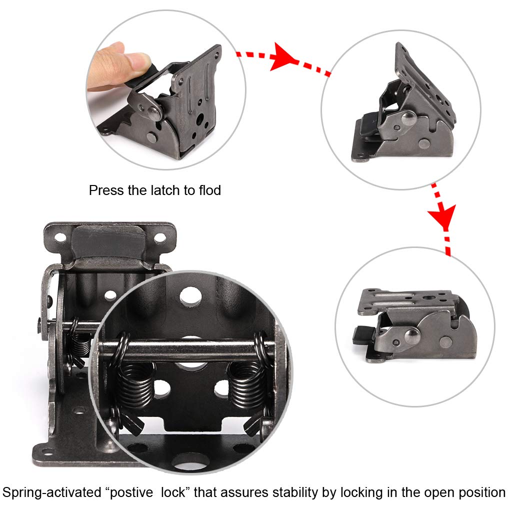 Folding Bracket Self Lock Extension Table Bracket Hinge Metal Drop Leaf Supports for Table