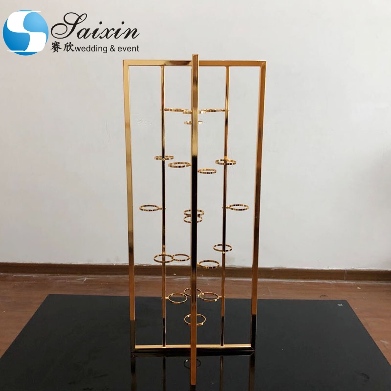 Hot Sale Metal Candlestick Holder Stand Silver Flower Stand Wedding Decoration Tall Metal Candle Stand