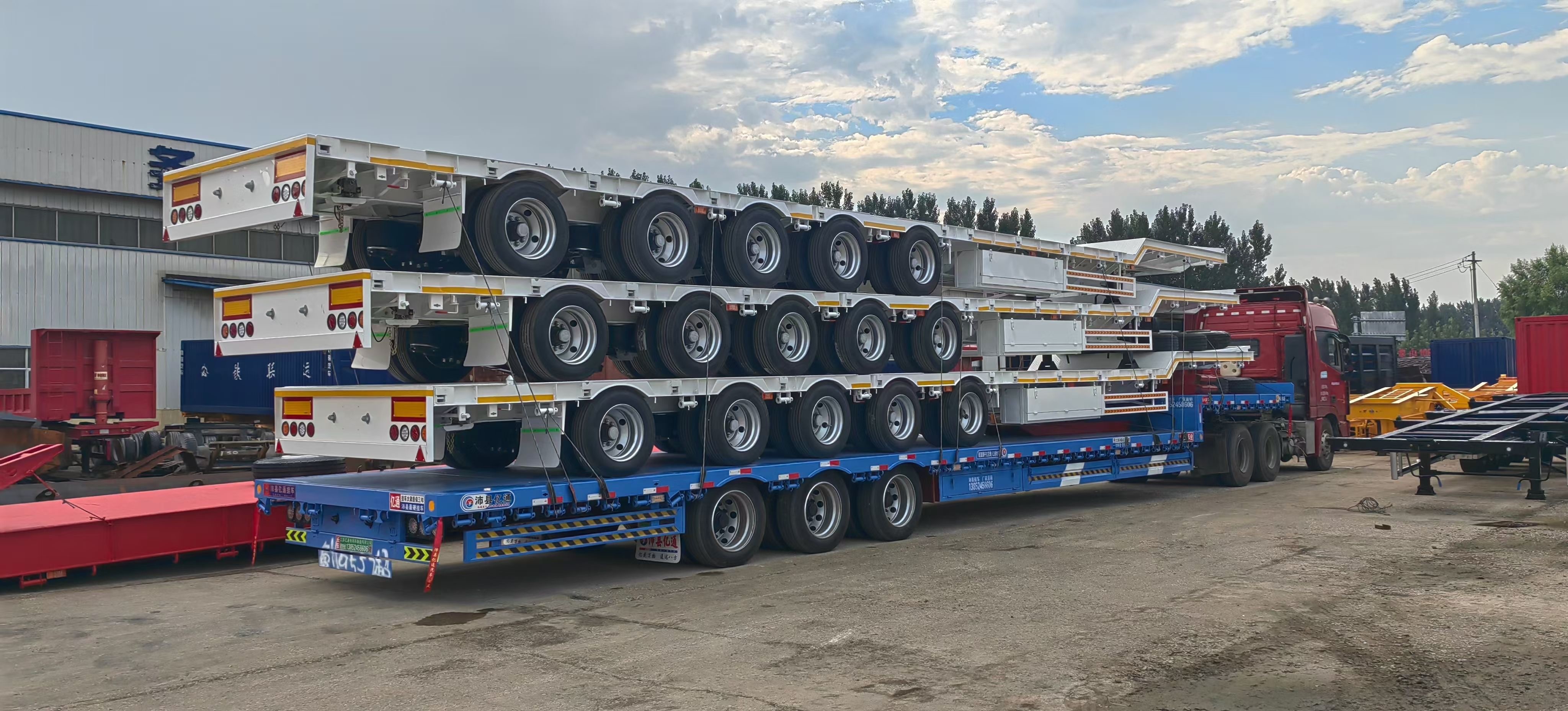 Dependable 3 Axles 40ton Flat Trailer for Trouble-Free Operation in Challenging Environments