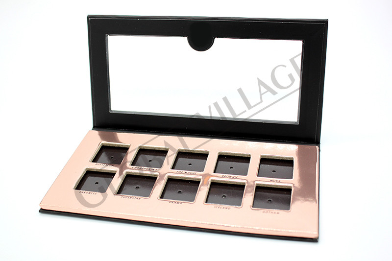 10 pan Empty Eye Shadow Palette CMYK PMS Pantone Printing With Magnet Sheet