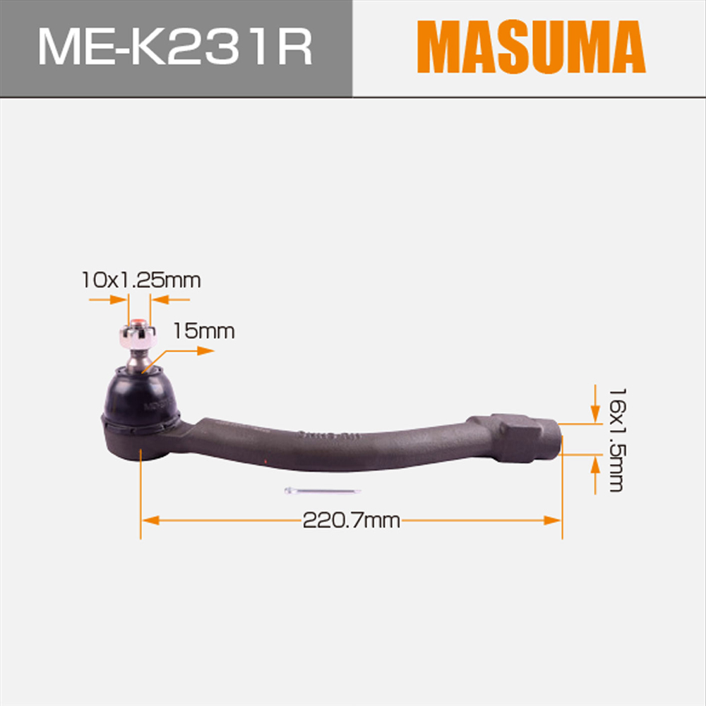ME-K231R MASUMA Tie Rod End 56820-A6090 56820-3X090 for HYUNDAI ELANTRA V I10 11 2010-2016