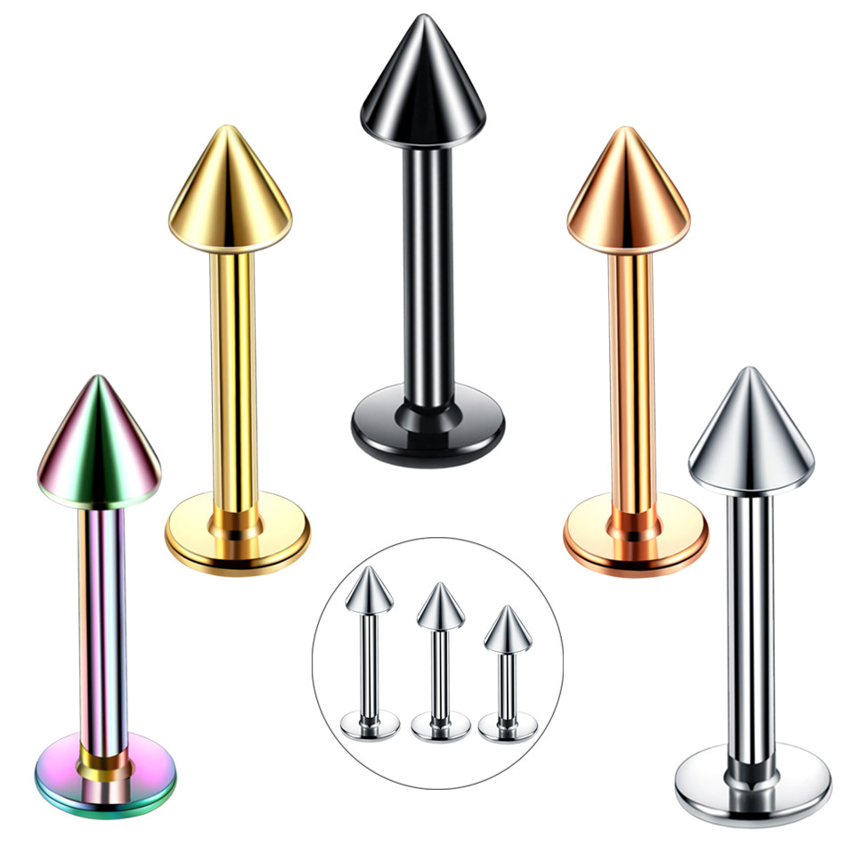 Surgical Steel Assorted Colors Zircon Labret Stud Lip Piercing Ear Cartilage Tragus Helix Ring Fashion Charming Jewelry