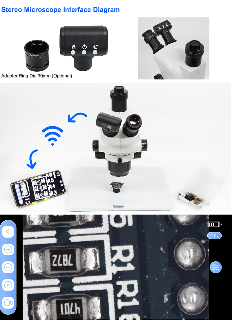 OPTO-EDU A59.5104 2.4G WIFI+USB Digital Camera, 2.0M, 25Fps, Win, Android, iOS