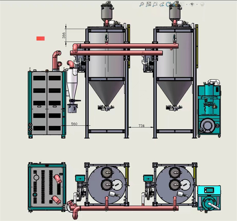Hygroscopic Plastic Hopper Dryer With Overheat And Overload Protection CE / ISO Certification