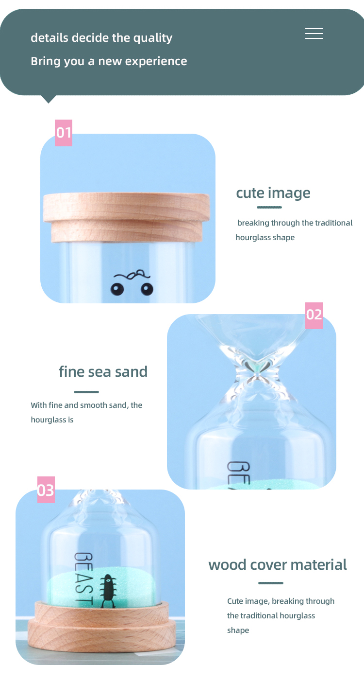 Custom Sand Tea Timer Hourglass , Minimalist Hourglass Decorative