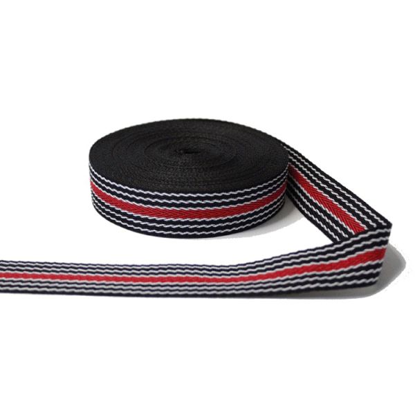 High Tenacity Jacquard Webbing 100 Polyester Black Elastic Loops For Shoes