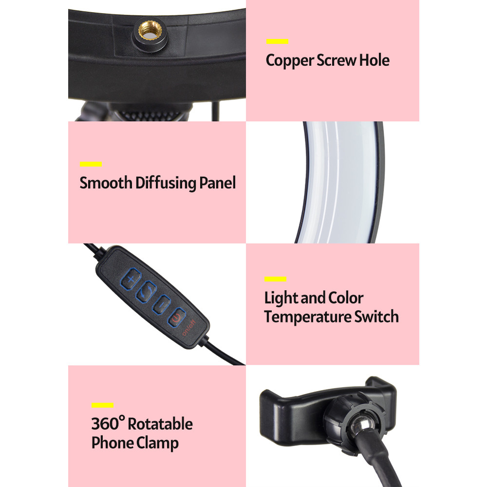 5V 20cm 8 Inch Selfie Ring Light With Tripod Stand