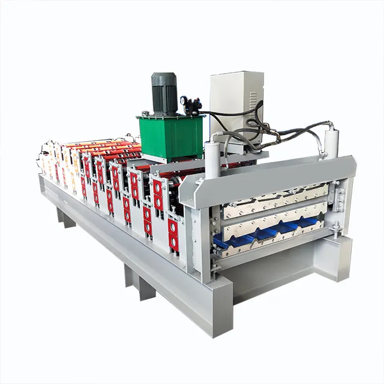 Hydraulic Shear Double Layer Roofing Sheet Machine 8-15m/Min