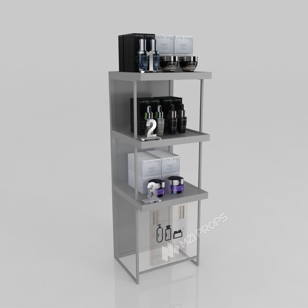 GDR03-CB-09 Premium Front Cabinet With Mirror Stainless Steel And Screen Printed Black Lines For Fashion Boutiques