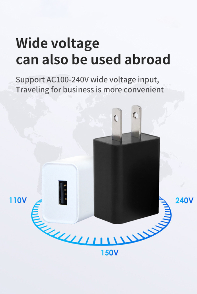 5V 0.6A Universal USB Wall Charger 100V - 240V Input Voltage