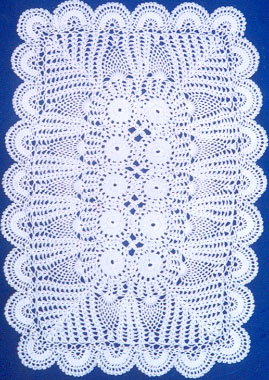 Rectangular coffee table linen table cloth table, Corcheted Lace Table linen, Tablecloth