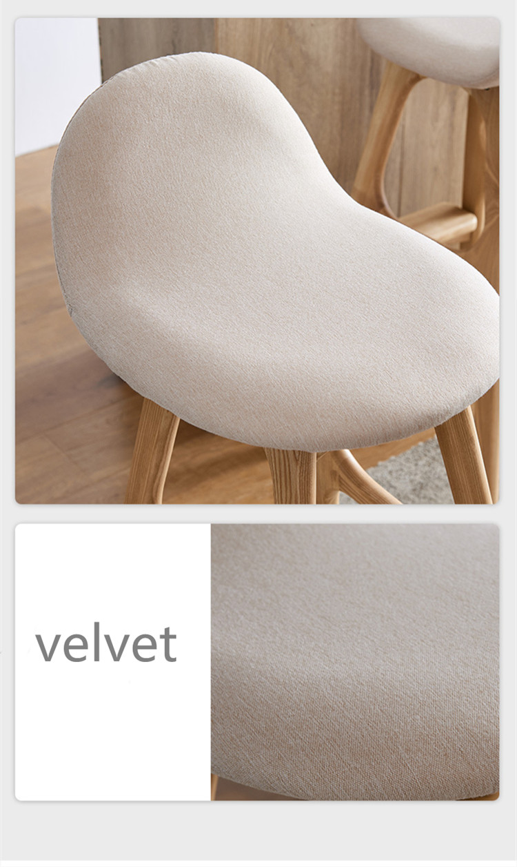 White Classic Cafe Bar Stools Weight Capacity 400 Lbs Velvet Bar Chairs Japanese