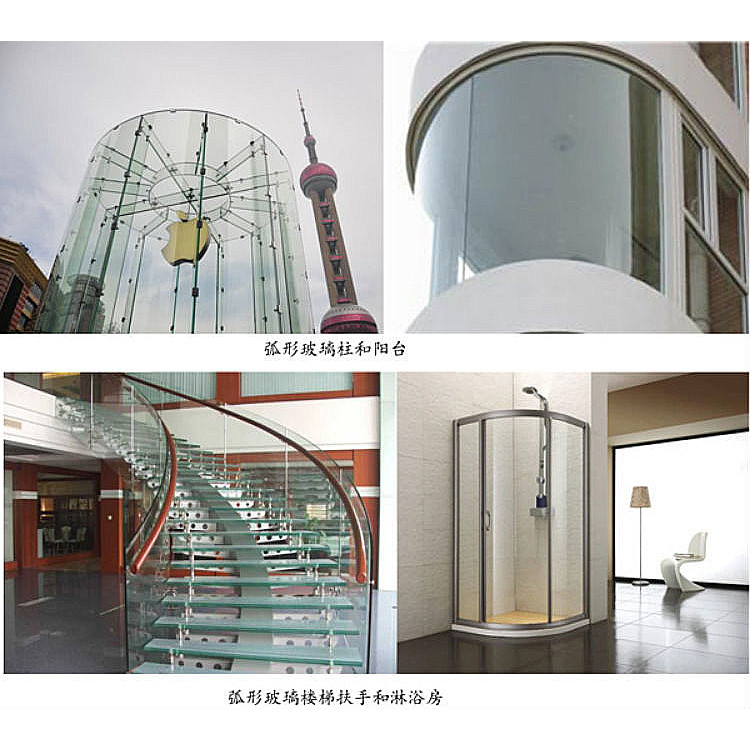 Customized Jumbo Size Tempered Safety Curved Glass For Buildings Window Wall