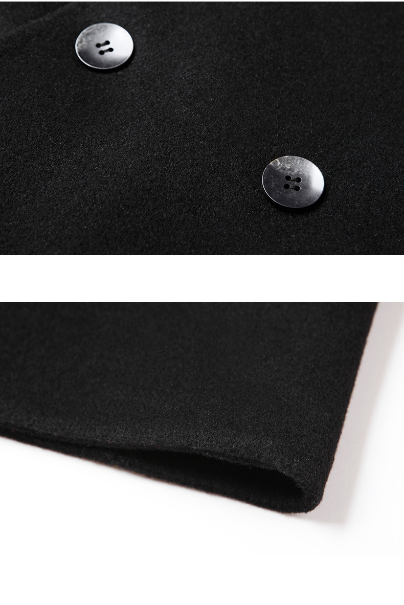 Men's Regular Winter Coat for Thick Europe And America Long Wool Trench Slim Fit Overcoat
