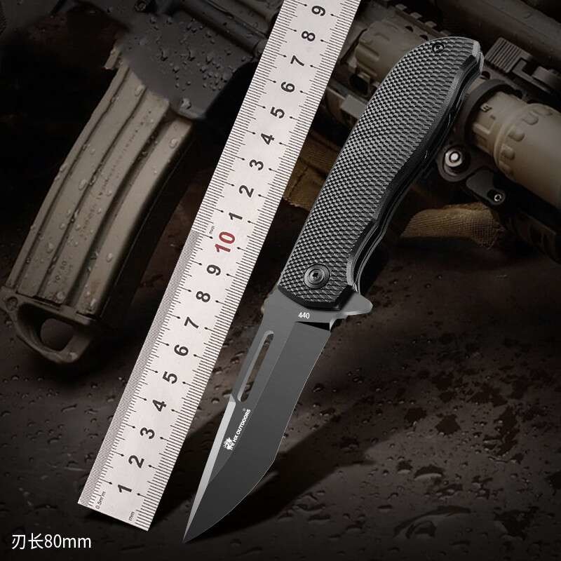 Outdoor Steel Folding Dagger Knife 130g 80mm G10 Alloy Handle