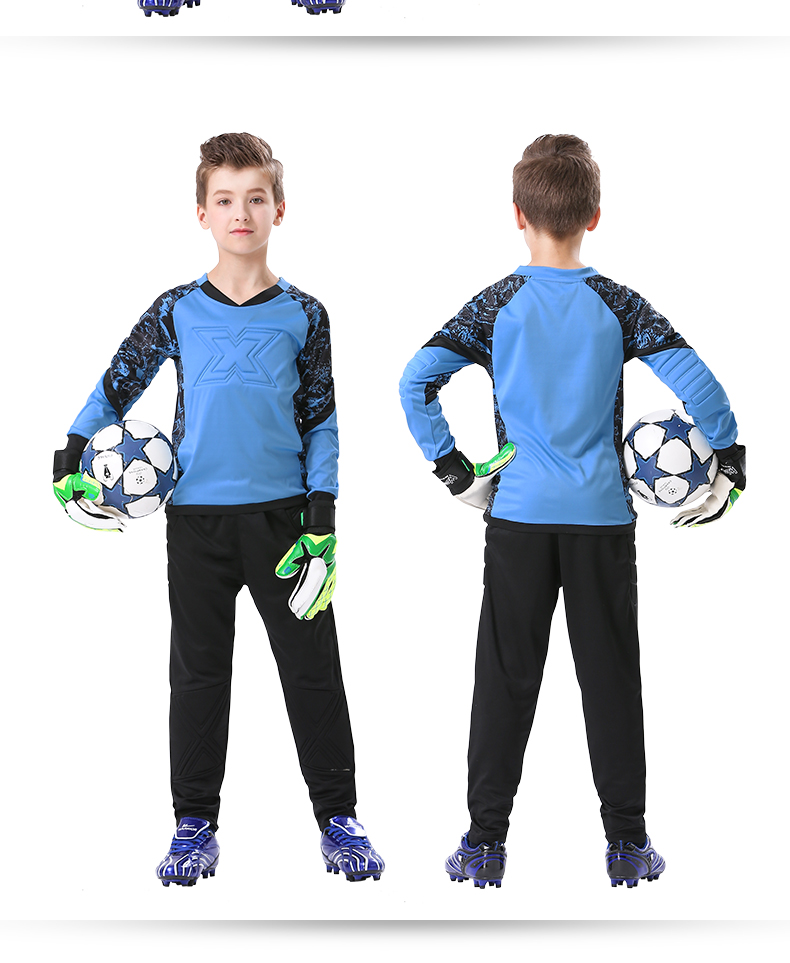 Football goalkeeper uniform Children's anti-collision goalkeeper suit Customized set boys' thickened primary school jersey