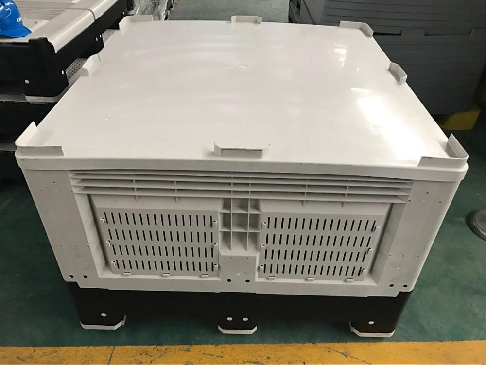 Best selling 1200*1000*810mm food grade plastic pallet collapsible box for fruits and vegetables
