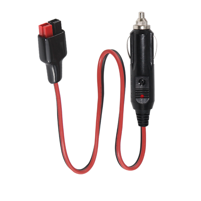 Solar Power Cable Cigarette Lighter Male To 15A Andersons Plug Solar Panel Power Cable
