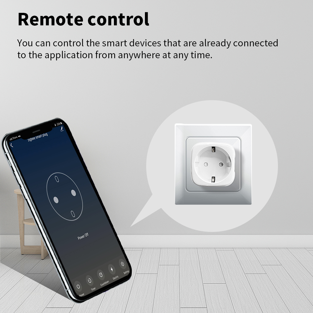 Zigbee Remote Light Bulb Socket EU Plug Tuya Smart Wifi Switch Socket