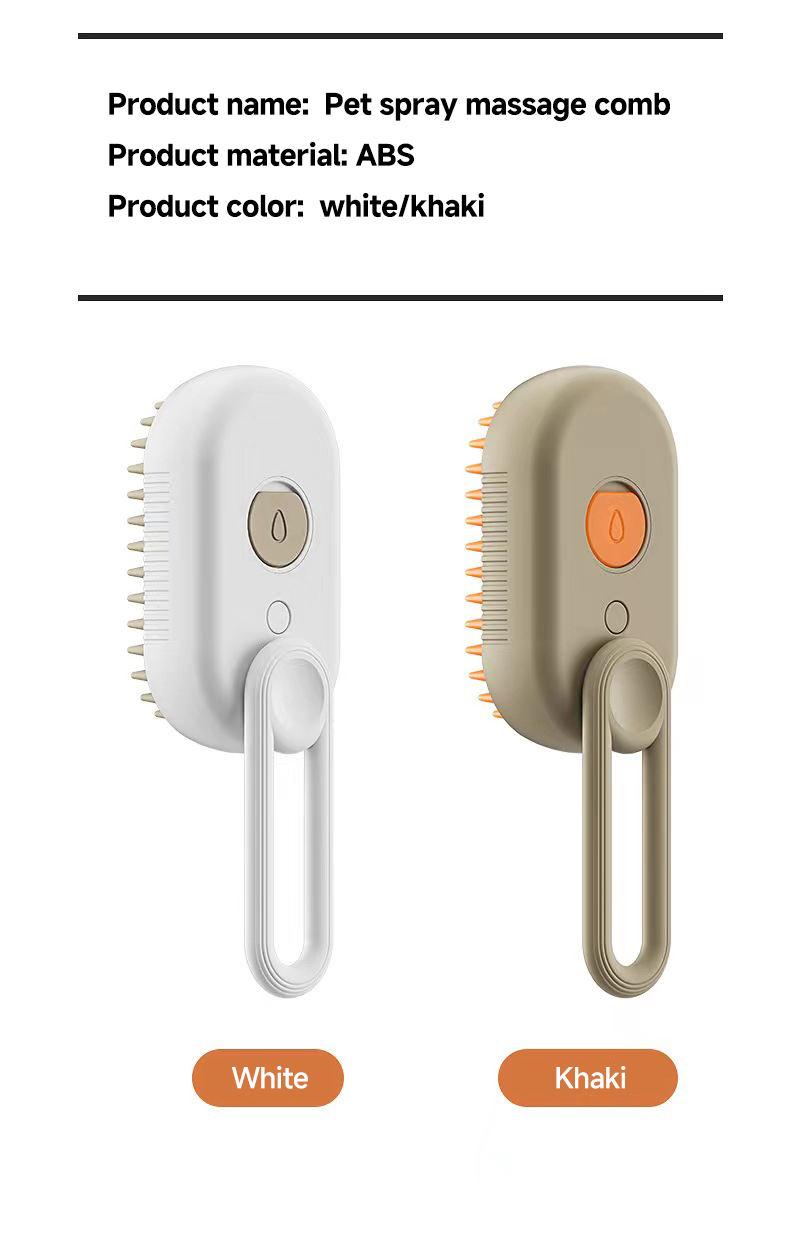 Pet Hair Removal Steam Brush Grooming 3 In 1 Folder Handle Comb De-fluffing Cat Combs