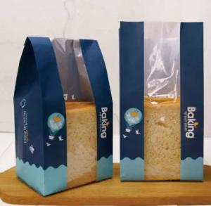 China Anti Oil Kraft Paper Bread Bag Waterproof Custom Paper Baking Bags on sale