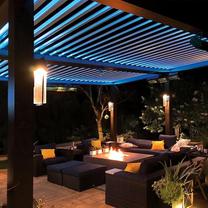 Aluminum Retractable Pergola Roof Villa Garden Landscape Leisure Shade Patio