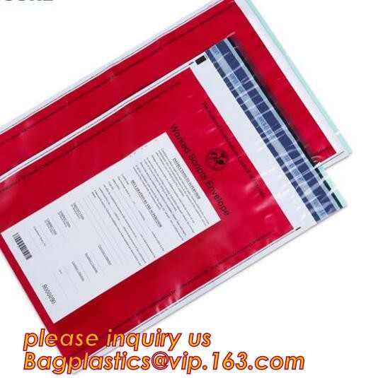 Security plastic bag with adhesive tape for cash, plastic money bag, Security Money Cash Bag For Airport/Bank and police