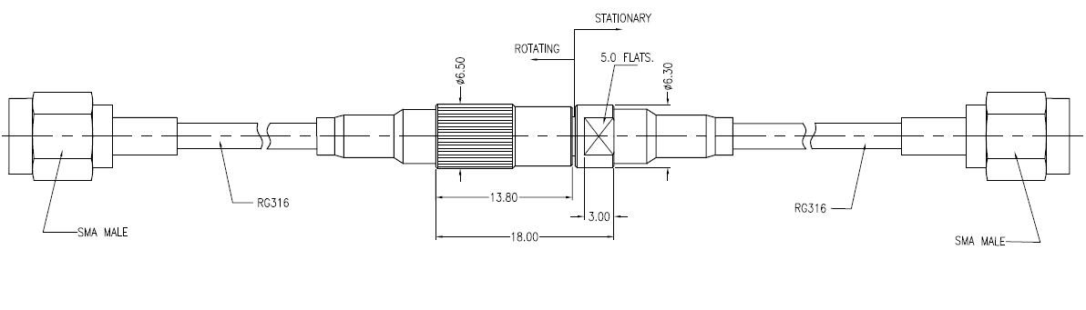 Single Channel High Frequency Coaxial Rotary Joint 100rpm rotary electrical joint