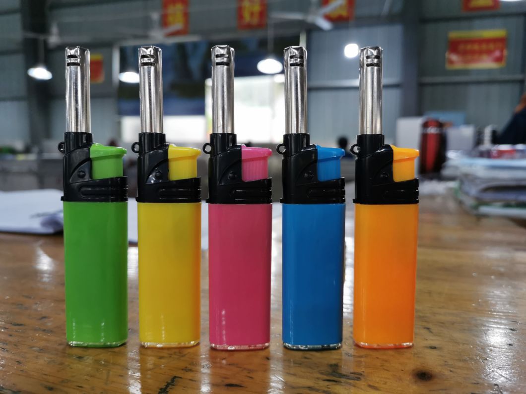 Windproof Refillable Lighter BBQ Lighter Long Gas Electric Lighter for Camping Kitchen Lighter