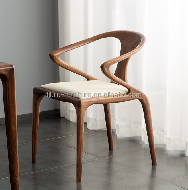 Modern Nordic Design Solid Wood Chair for Restaurant PU Leather Dining Room Chair W51*D57*H80CM Folded NO