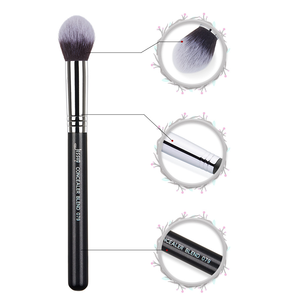 Metal Texture Individual Makeup Brushes Stippling Concealer Blending Brush