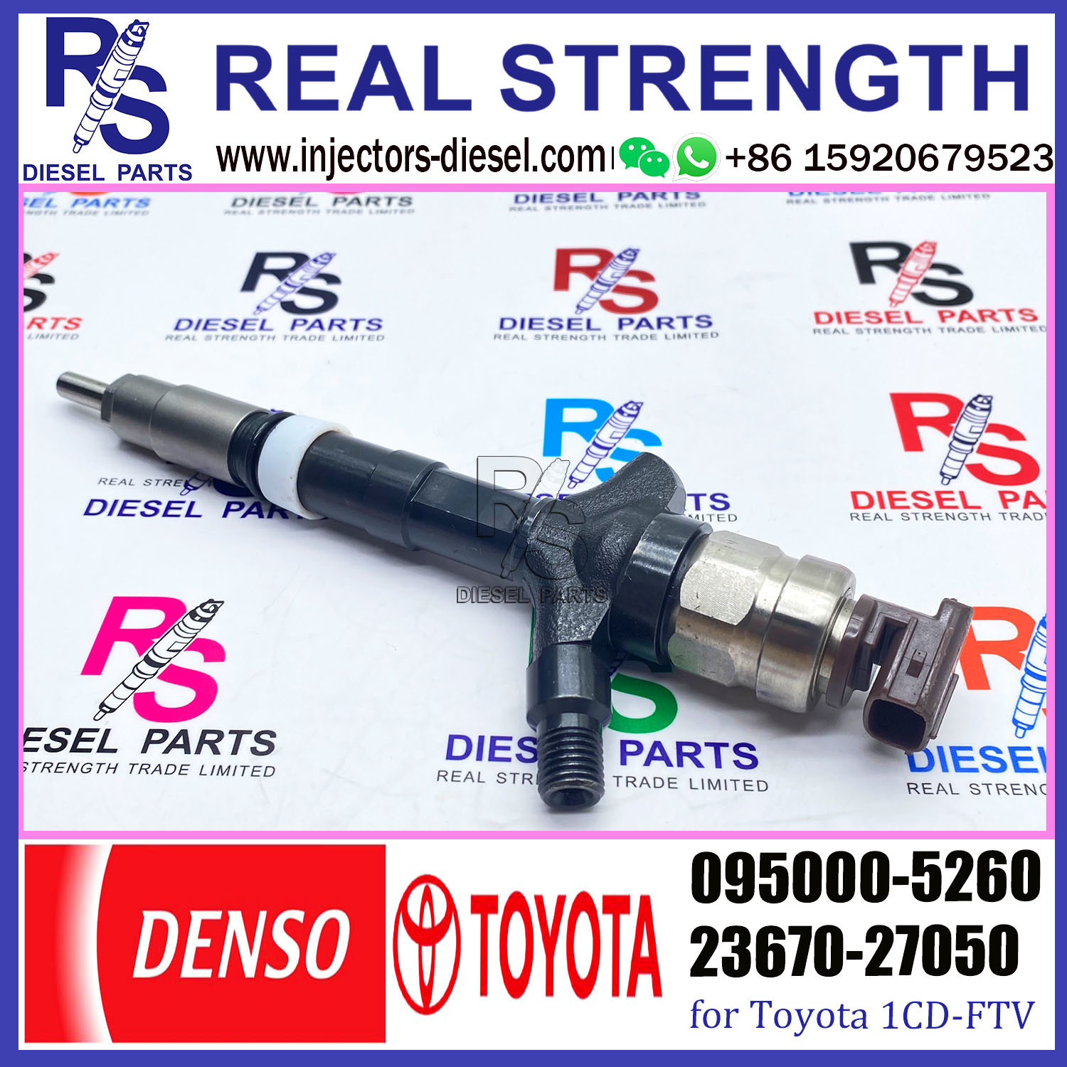 Common Rail Fuel Injector 095000-5260 095000-5261 095000-5262 23670-27050 2367027050 For Toyota Corolla 1CD-FTV