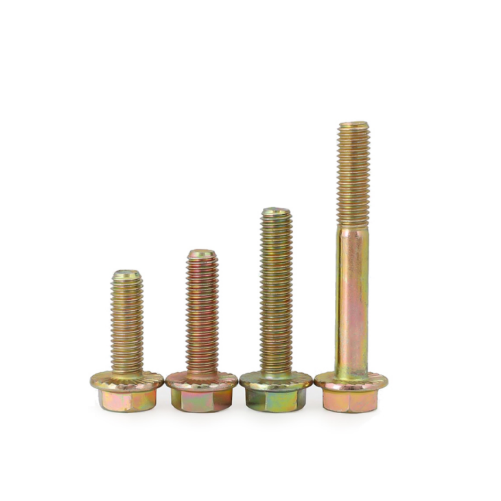 Stainless Steel Carbon Material Flange Bolts Black Oxide Zinc Finish DIN6921 M6/M8/M10 35mm Grade 8.8/10.9