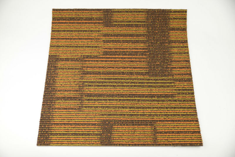Striped multi level loop fireproof Nylon carpet tiles for office