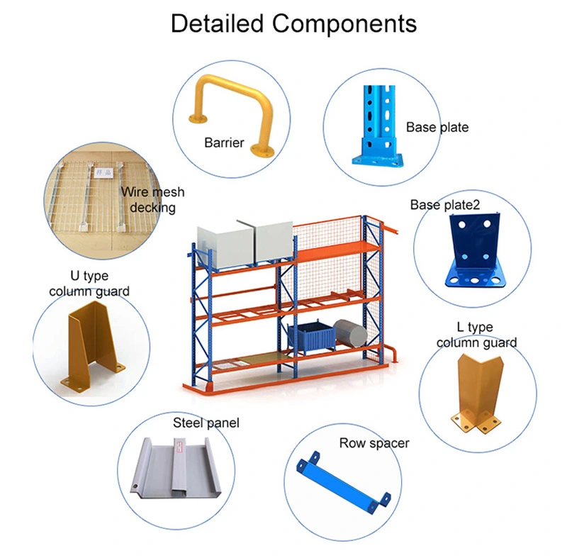 Customized Warehouse Heavy Duty Adjustable Metal Storage Stackable Steel Pallet Racking