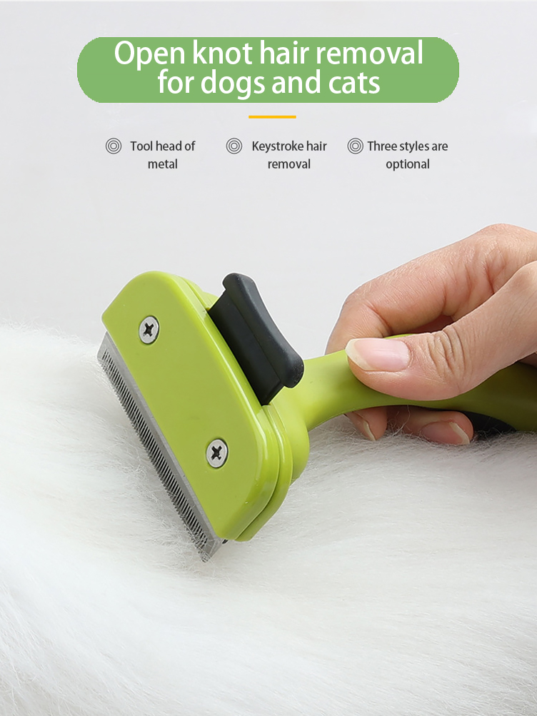 Green Dog Deshedding Tool Sustainable Self Cleaning Cat Brush