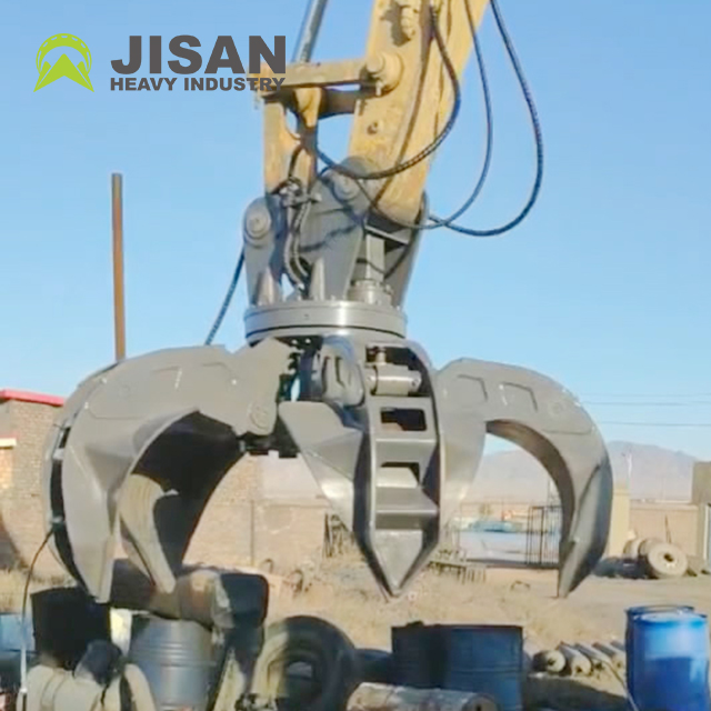 800 Litre Hydraulic Rotating Orange Peel Grapple attachment
